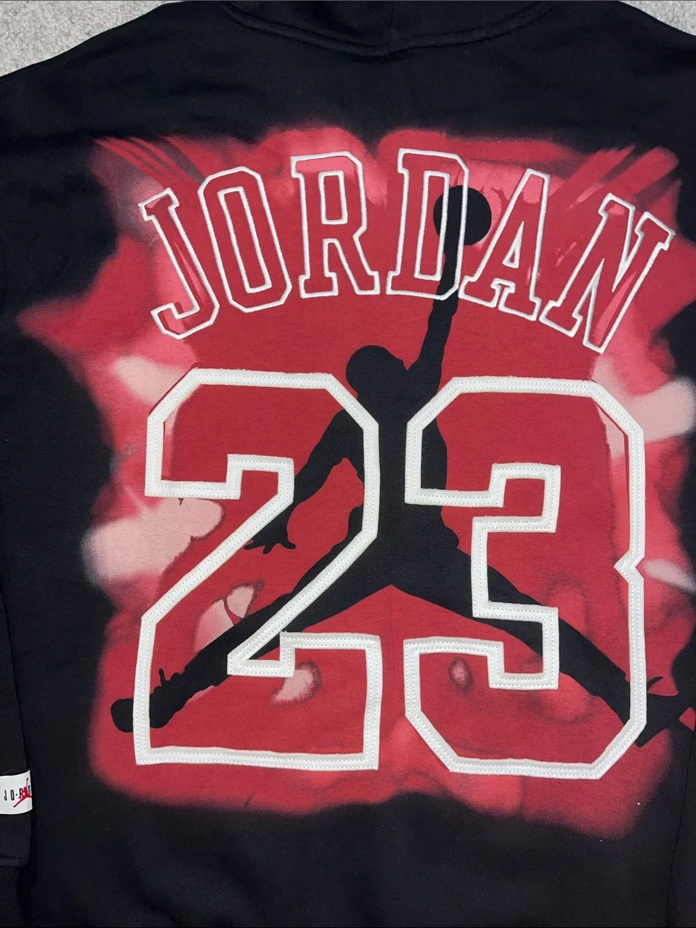 Air Jordan Black Red BIG LOGO 23 Chicago Bulls Colors Hoodie hooded sweatshirt